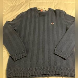 Chaps Ralph Lauren Navy Textured Knit Sweater Men’s Large Vintage
